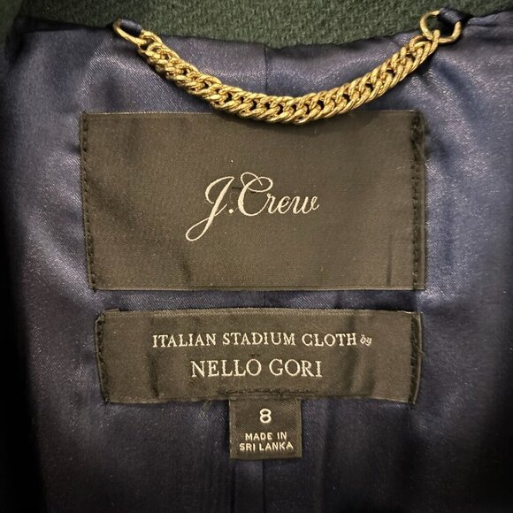 Green J. Crew Cocoon Coat - Size 8 - Picture 4 of 4